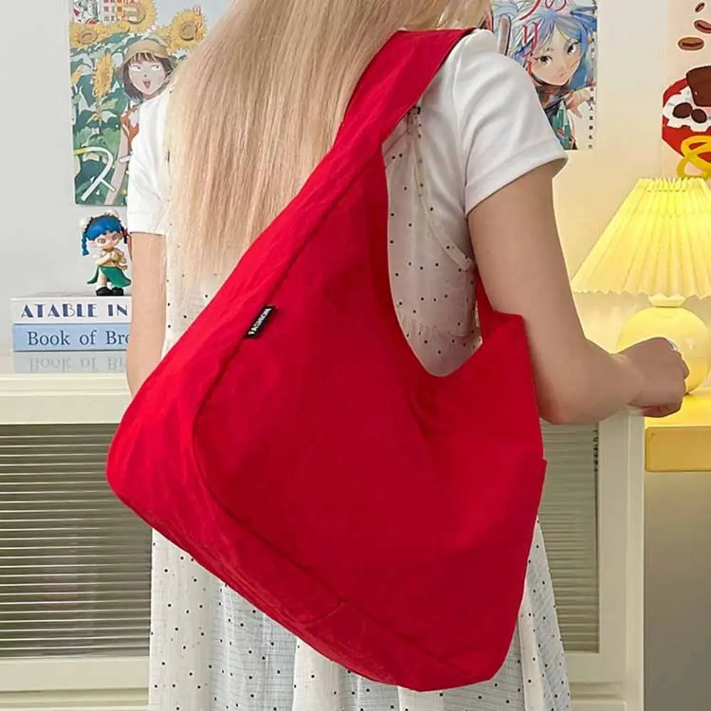 

Small Candy Color Nylon Shoulder Bag Quick-dry Solid Color Sport Tote Bag Large Capacity Korean Style Mobile Phone Pack Male