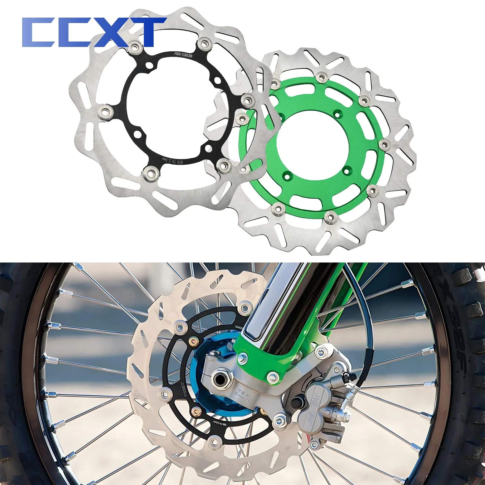 270mm 320mm Front Rear Brake Disc Floating Rotor For Kawasaki KX125 KX250 KX250F KX450F KLX450R 125 250 KX 250F 450F 2006-2021