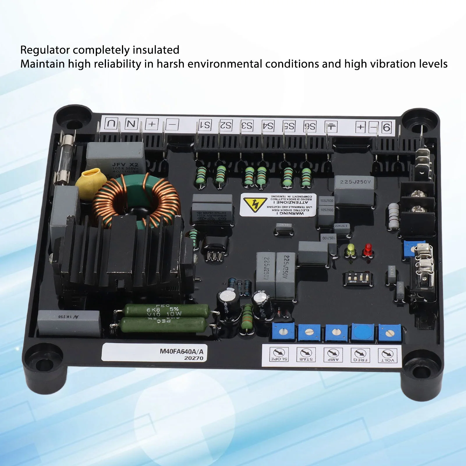 

M40FA640A Automatic Voltage Regulator Insulating ABS Generator AVR for Marelli 150‑278V 50 60Hz Voltage Regulation Board