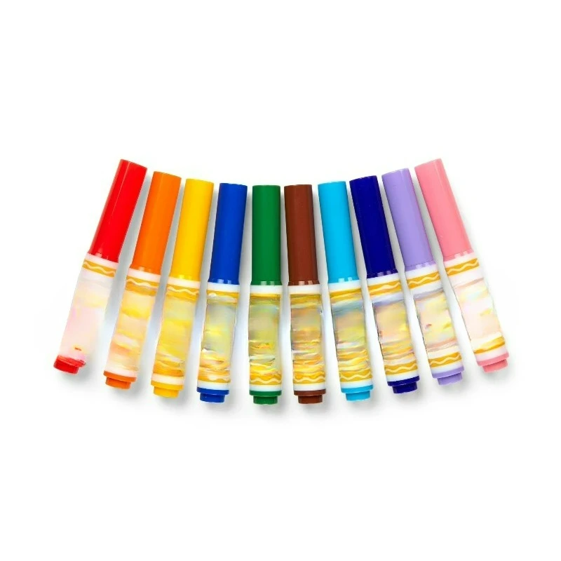 Mini Markers, 10 Ct, Classic Colors, Toddler Art Supplies, Travel Activity, Coloring Gift for Kids, 3+