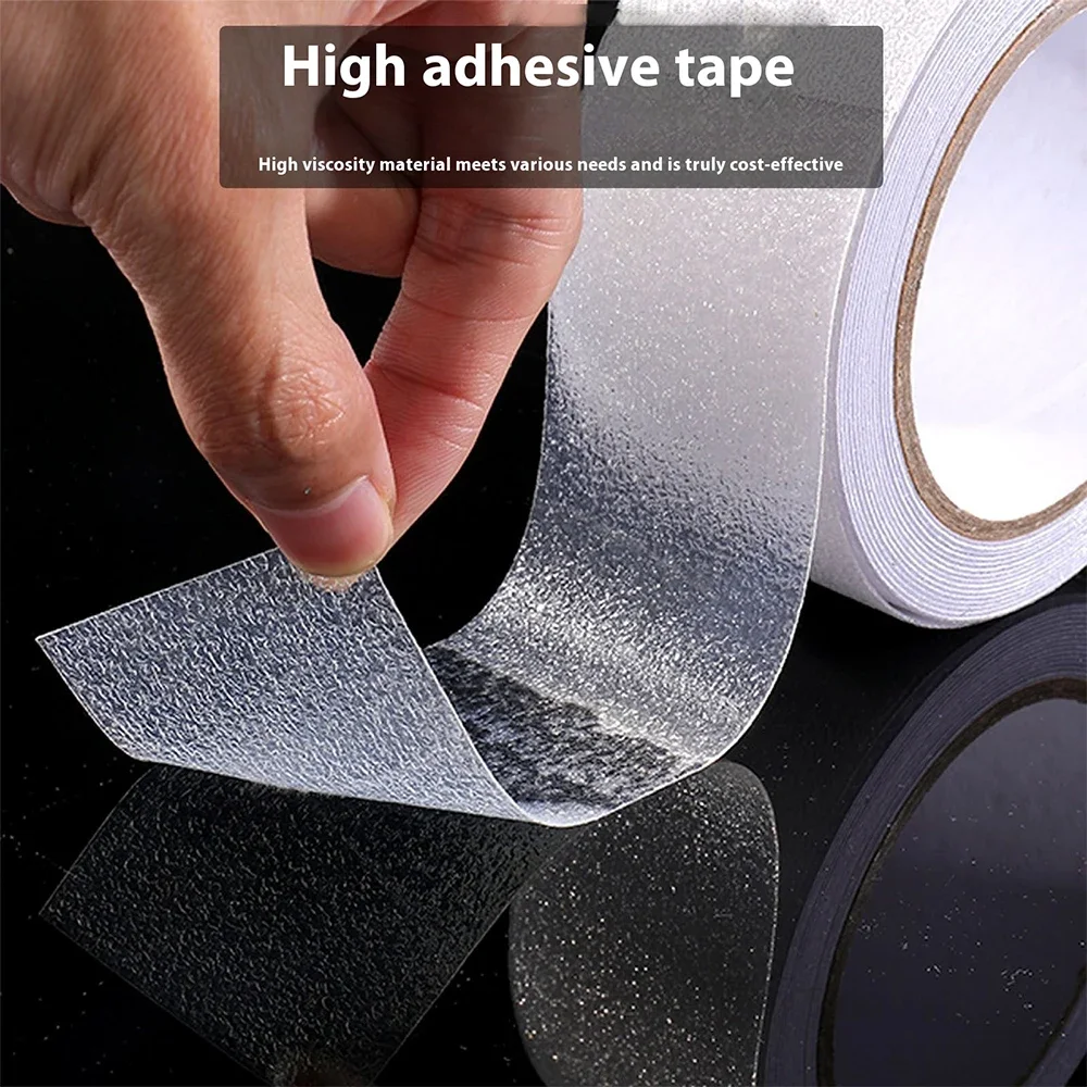 PEVA balck＆transparent Non-Slip Tape - Waterproof, Wear-Resistant Anti-Skid Adhesive for Bathroom & Pool Flooring