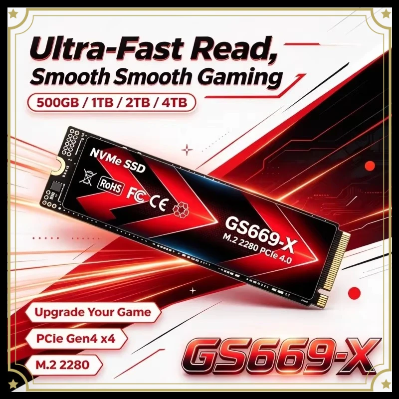 GS669-X M.2 2280 NVMe SSD 500GB 1TB 2TB 4TB  PCle Gen4.0 x4 3500MB/s Internal Solid State Drive Hard Disk For PC & Laptop