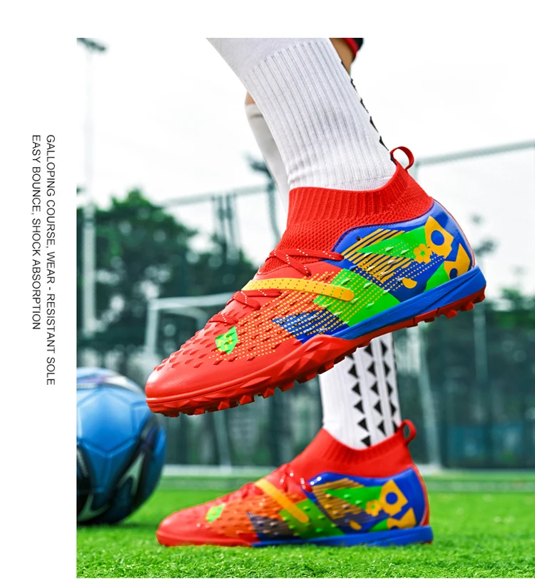 Neue Männer Fußball Schuhe Hochwertige Outdoor Hohe Knöchel Ultraleicht Indoor Fußball Stiefel Nicht-Slip Sport Schuhe Futsal Nicht-Slip – Detail 18