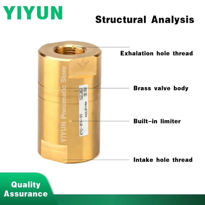 1pc XTO-674-03 High-pressure Brass One-way Valve INA-14-484-03 Fit For Laser Cutting Machine YIYUN Pneumatic Store