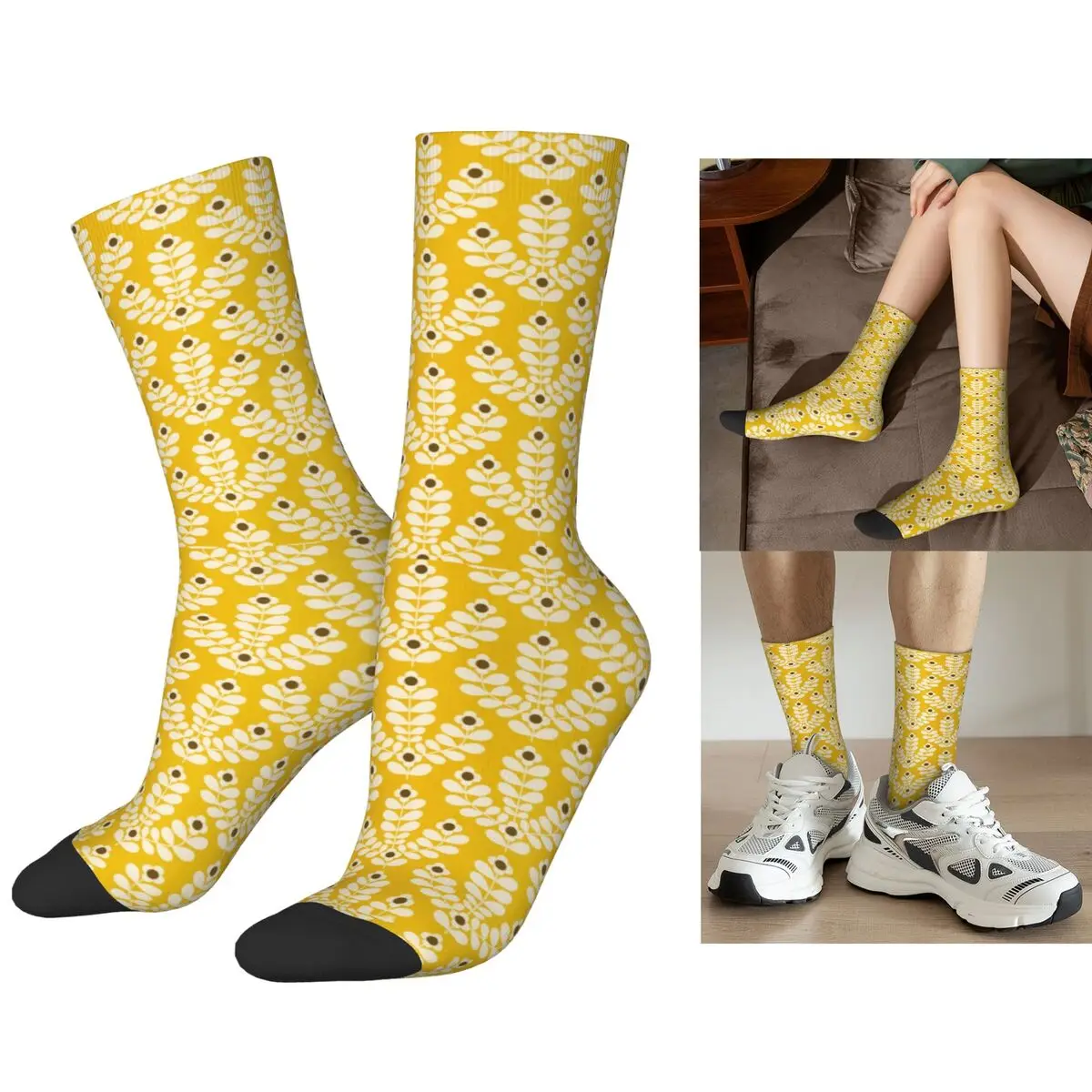 

Orla Kiely, носки с абстрактным стеблем Джунхера и цветами, чулки высокого качества в стиле Харадзюку, всесезонные длинные носки, аксессуары для унисекс