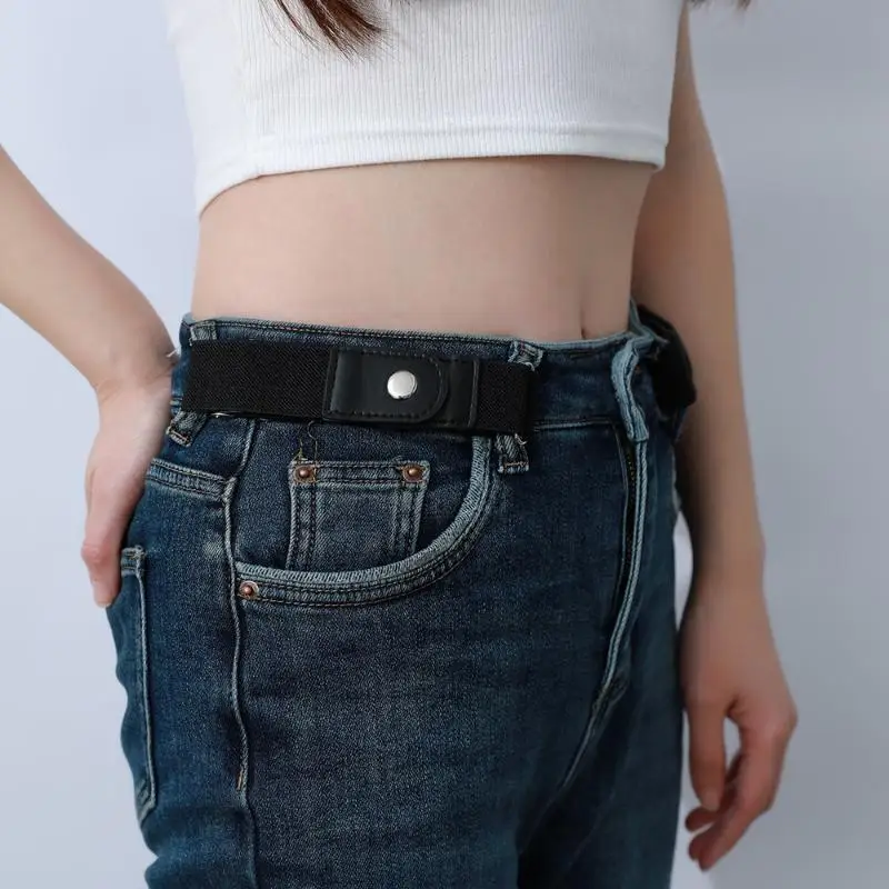 [2pcs/set] No Buckle Elastic Belt For Women Men Unisex Stretch Belt For Pants Jeans Casual Buckle Free Adjustable Invisible Belt