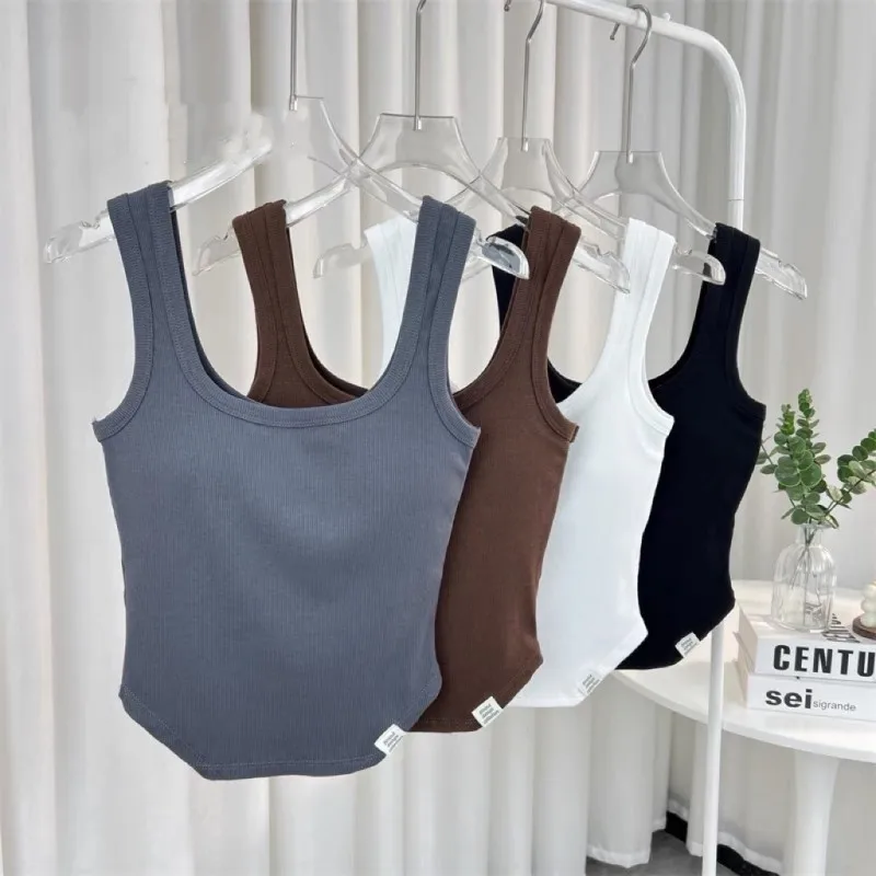 Women Crop Tops Sexy Seamless Underwear Streetwear Sports Tee Sexy Tank Top Female Breathable Fashion Padded Camisole Summer