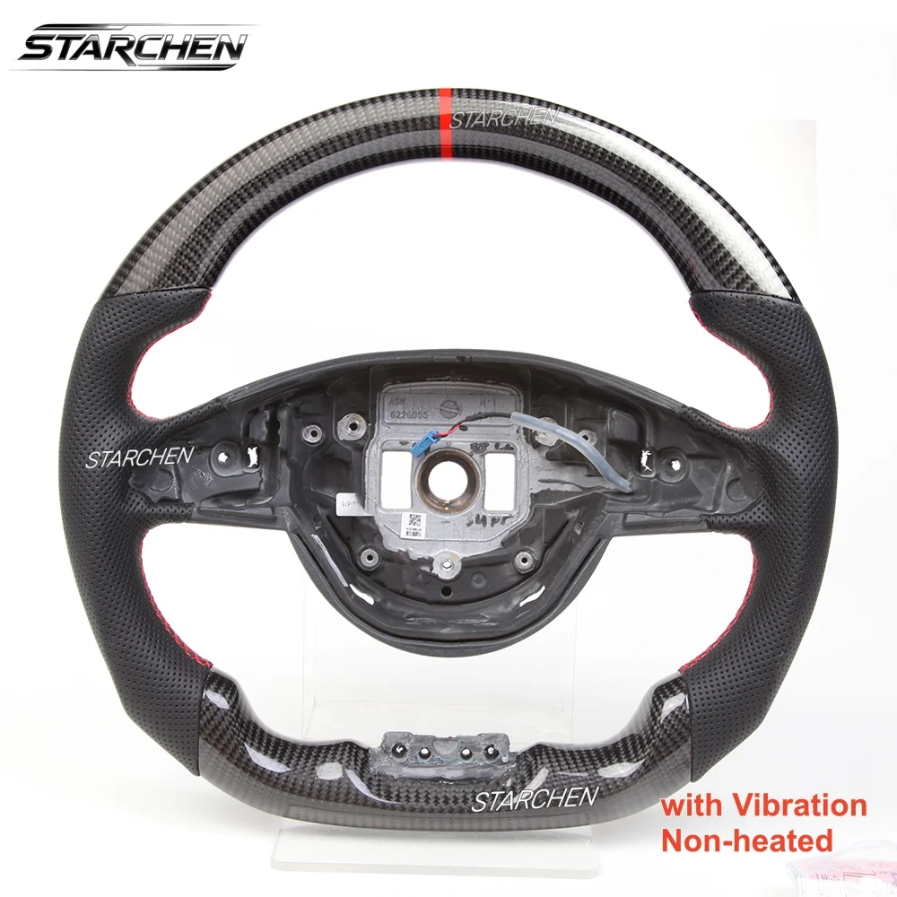 US LOCAL STOCK Real Carbon Fiber Steering Wheel for Mercedes-Benz AMG C GLC GLS W205 W218 C63 S63 E63 A45 AMG GT CLA GLE with Vibration Non-heated