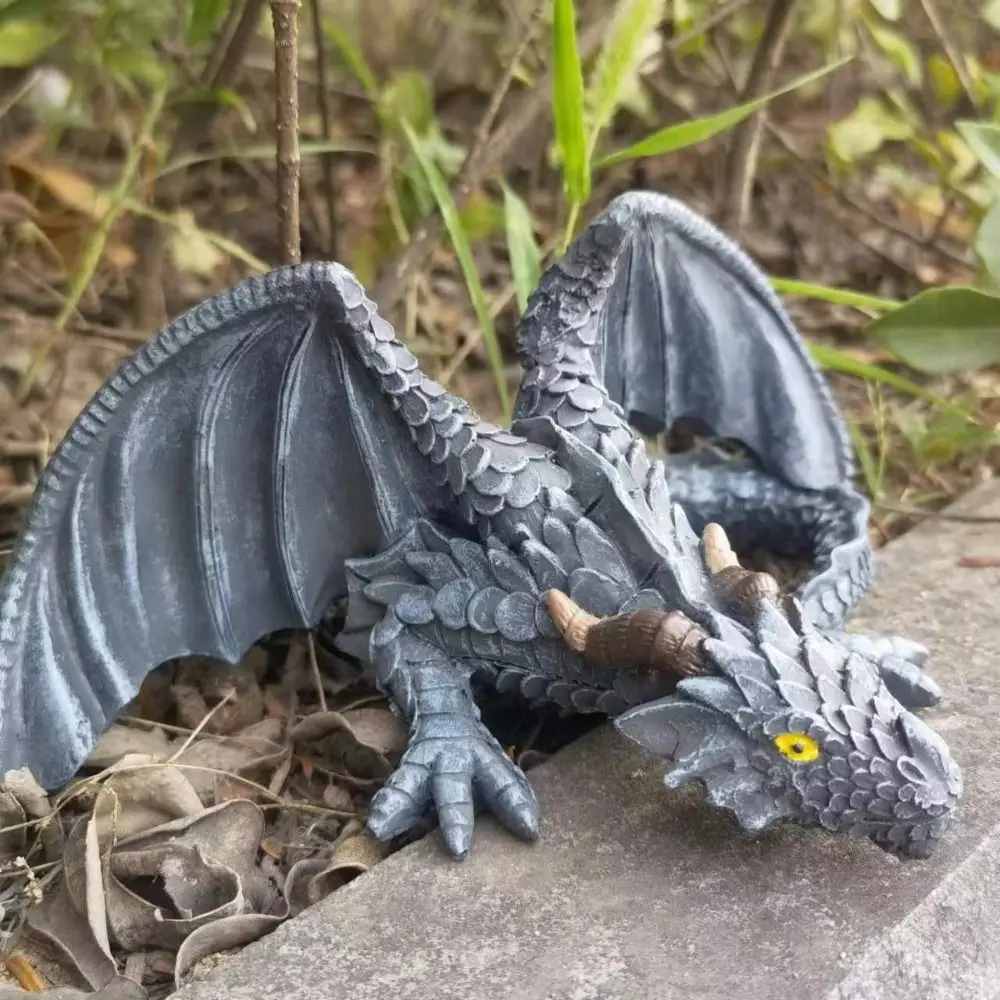 

Collectible Statue Large Size Black Dragon Sculpture Resin Gothic Dragon Ornaments Statue Home Dragon Decoration Garden Decor