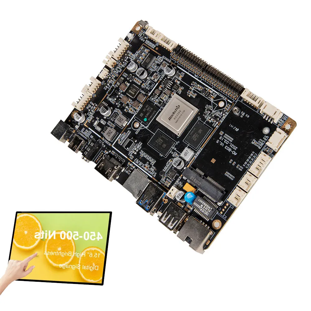 

ARM Embedded Mainboard RK3399 Android PCBA Motherboard Digital Signage Android Control Board With LVDS Output