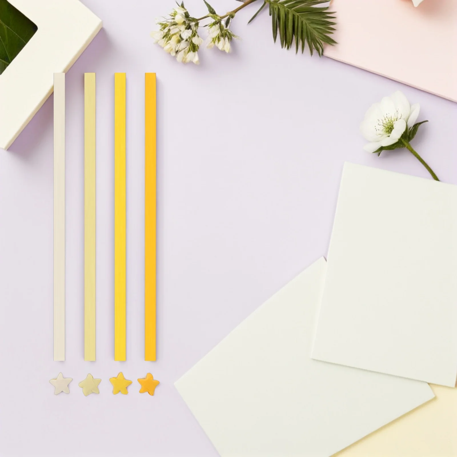 

5400Pcs Star Paper Strips Double Sided Colored Yellow Series Handmade DIY Origami Paper for Crafts Folding Art Japanese Style
