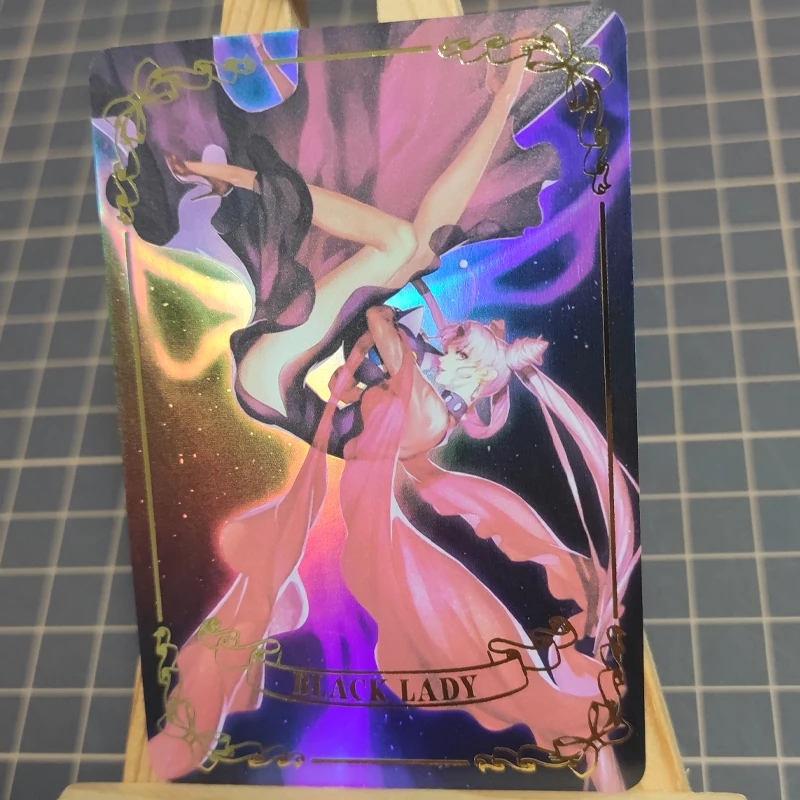 3pcs/set Sailor Moon Dark Lady Chibiusa Animation Characters DIY Refraction Flash Card Anime Classics Game Collection Cards Toy