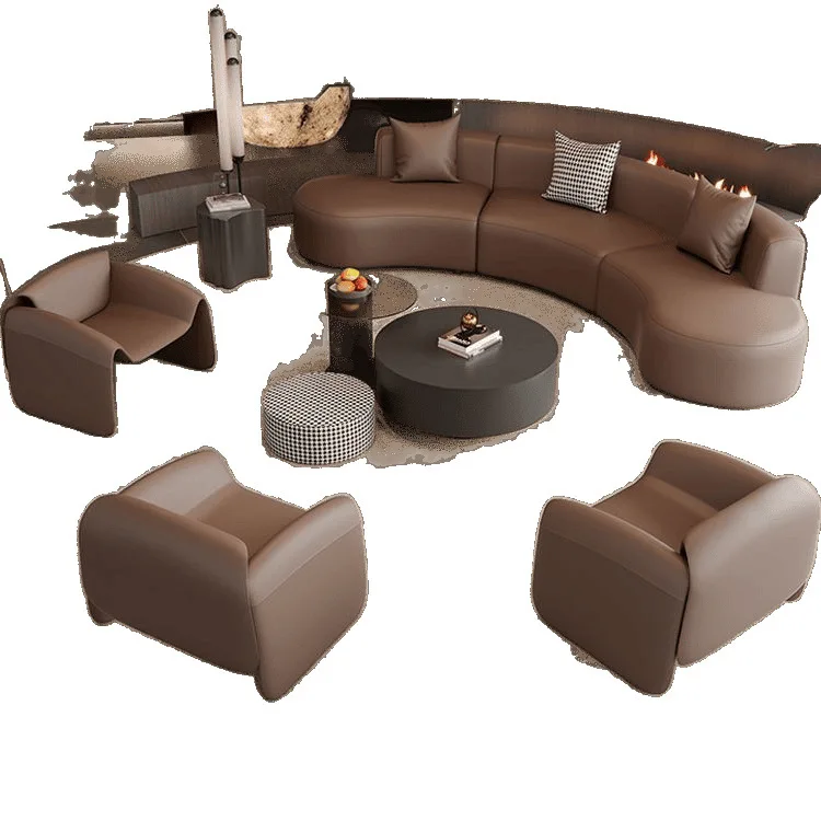 منطقة الراحة أريكة منحنية، مجموعة طاولة القهوة، ردهة الفندق، التفاوض على مكتب المبيعات، الاستقبال الزاوية #1