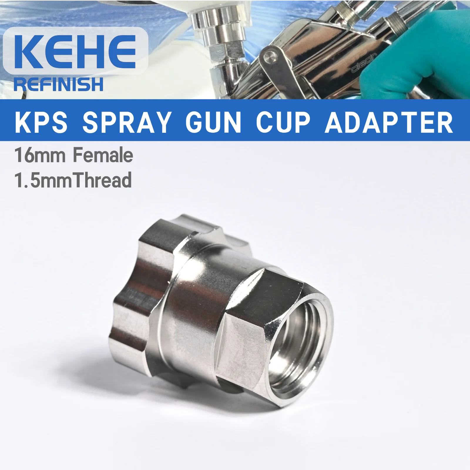 

KEHE REFINISH Адаптер для чашки пистолета-распылителя преобразует вкладыши и крышки для пистолета-распылителя KEHE REFINISH для пистолета-распылителя KPS
