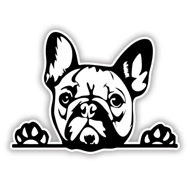 

S52814# 18x13cm Funny French Bulldog Peeking Paws Cute Tongue Waterproof Vinyl Decal Sticker