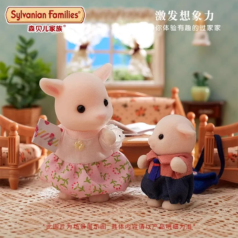 Sylvanian Families Mini Goat Family Kawaii Doll Action Figure Home Decoration  Cartoon Anime Figures Model Gift Children'S Toys