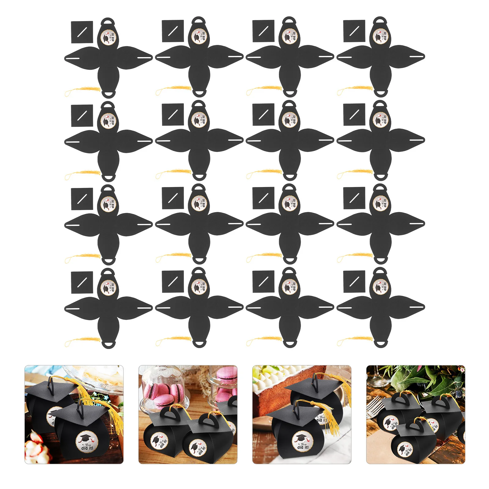 

50pcs Decorative Candy Case Multi-Function Container For Wedding Party Festival Graduation Decoration Present Box Gift Packaging