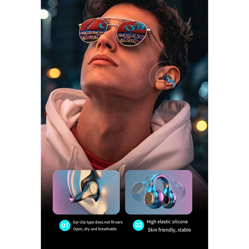 Hanging Ear Wireless Headset Air Conduction Earphone Bluetooth 5.3 Stereo Headset Wireless Charging Earphone