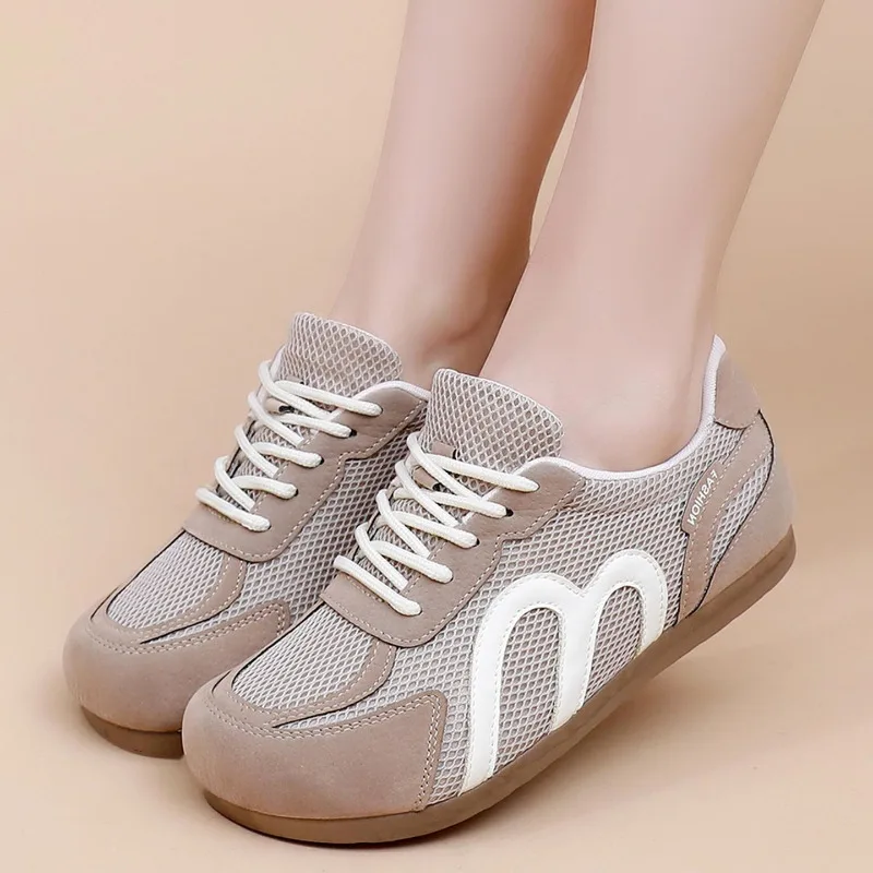 

Women Sports Sneakers 2026 Casual Breathable Mesh Flats Non-Slip Breathable Fitness Outdoor For Women's Casual Shoes