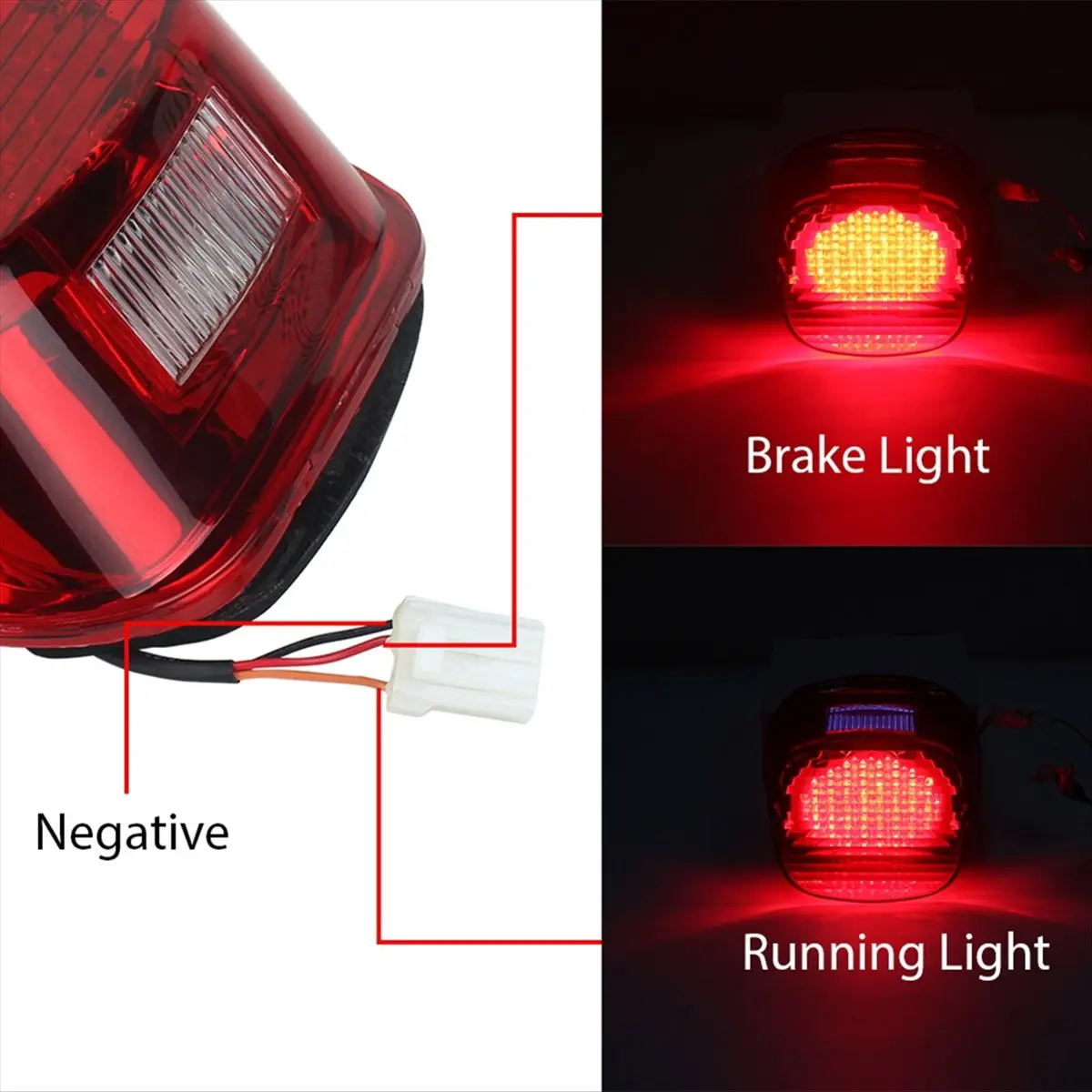 #76E (Red)Motorcycle modified red rear tail light LED brake light for Harley,Automotive Parts & Accessories