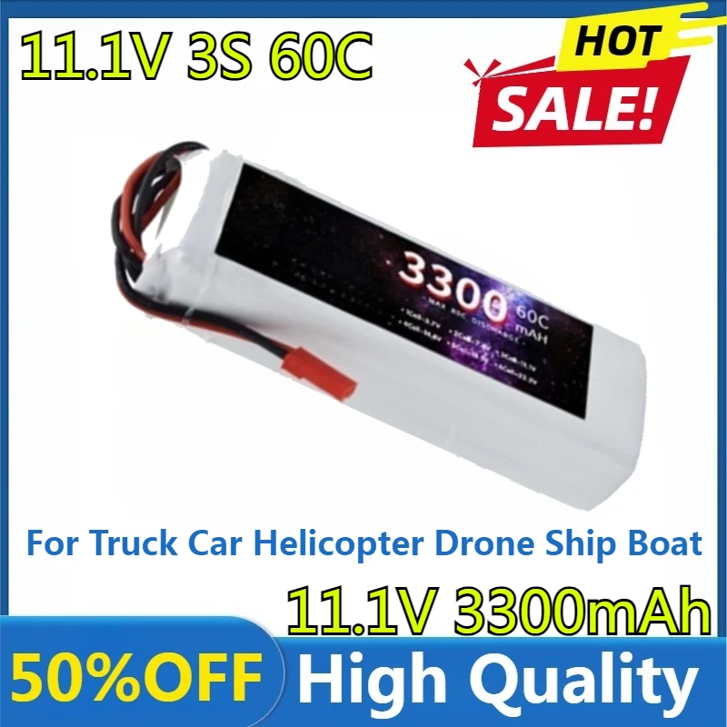 

High Quality 3S Lipo Battery 11.1V 3300mAh 60C with XT60 T Plug for Truck Car Helicopter Drone Ship Boat RC Toys 11.1v Battery