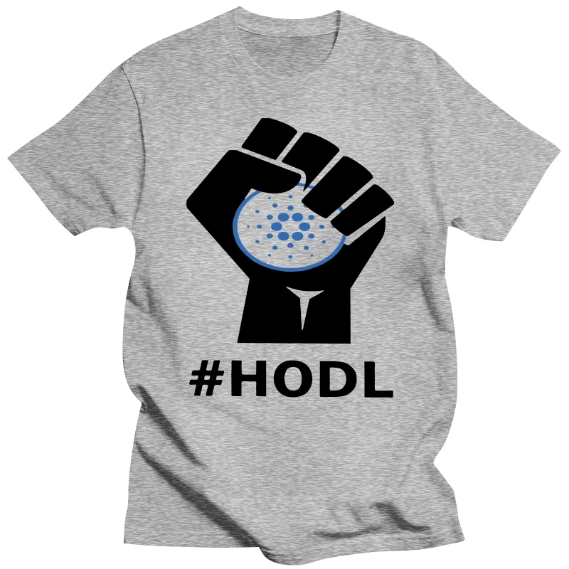 男性 HODL カルダノ拳 ADA Tシャツビットコイン純粋な綿トップスカジュアルクラシック半袖クルーネック Tシャツ大人の Tシャツ
