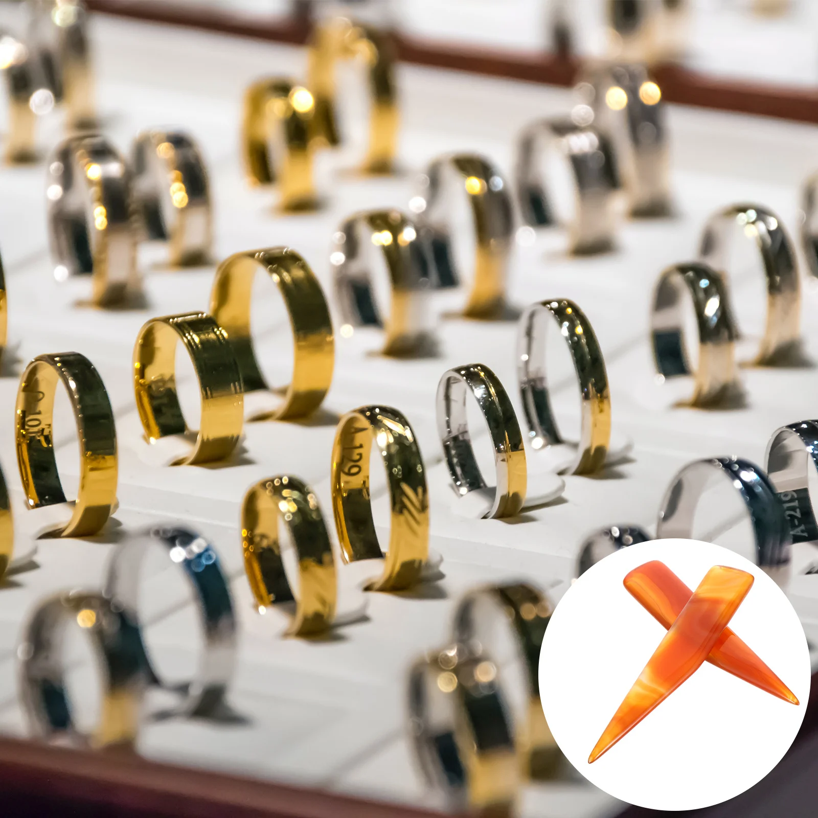 

2Pcs Agate Burnisher Manual Jewelry Polisher Tools Gold Silver Copper Jewelry Cleaner Crafts Polishing Maintenance