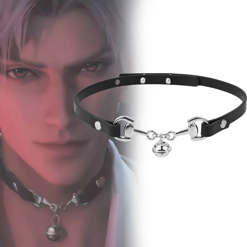 

Game Love And Deepspace Sylus Cosplay Choker Adult Unisex Alloy Leather Sexy Necklace Bell Pendant Jewelry Accessories Prop
