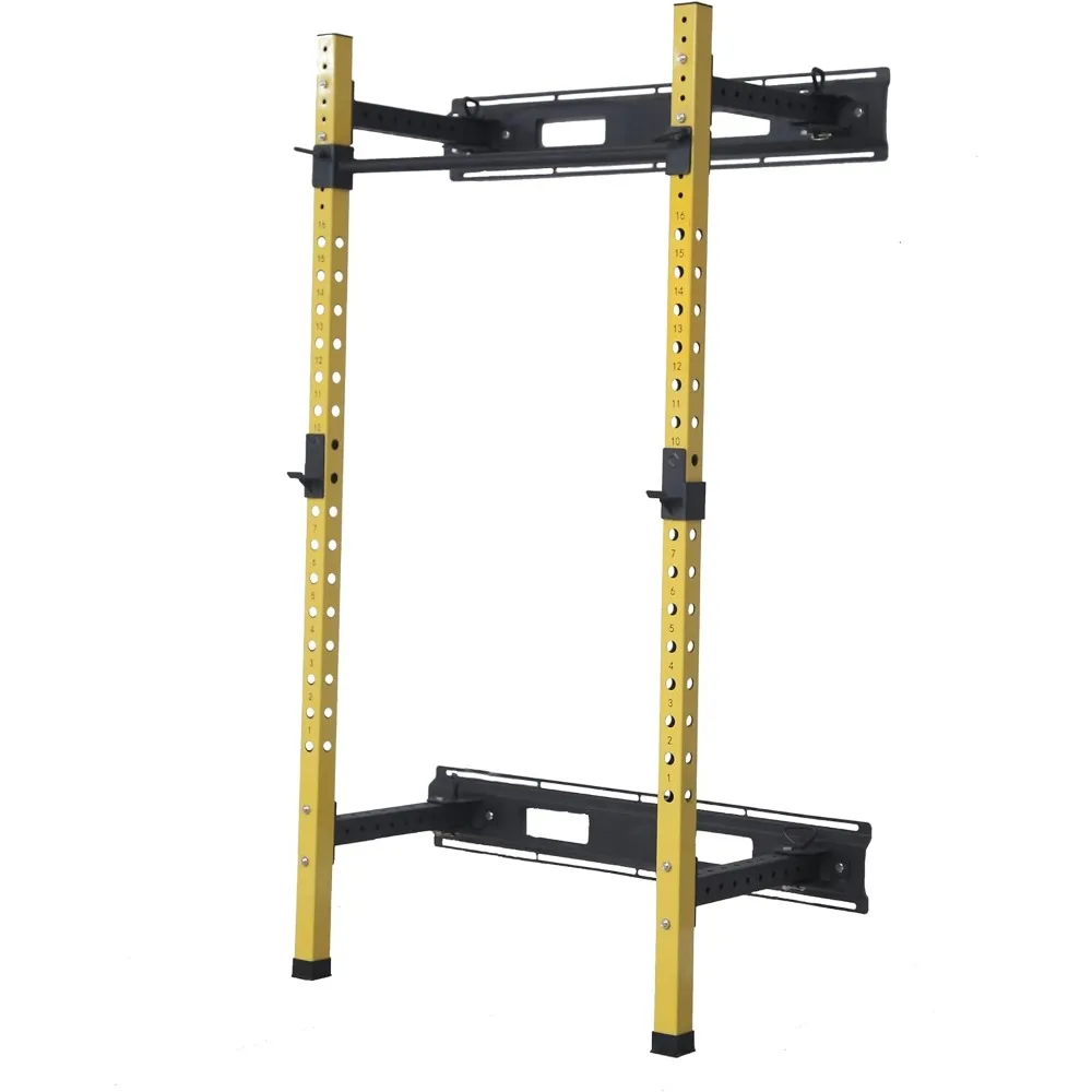 

Pro Series 2.35" x 2.35" Folding Wall Mount Power Cage Rack with Pull Up Bar Attachments and Accessories -