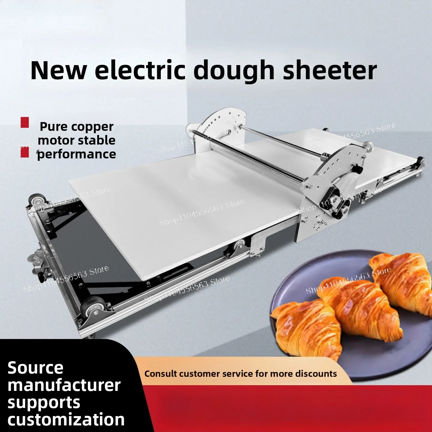 

Electric Dough Sheeter Machine, Compact Desktop Laminator for Pastry