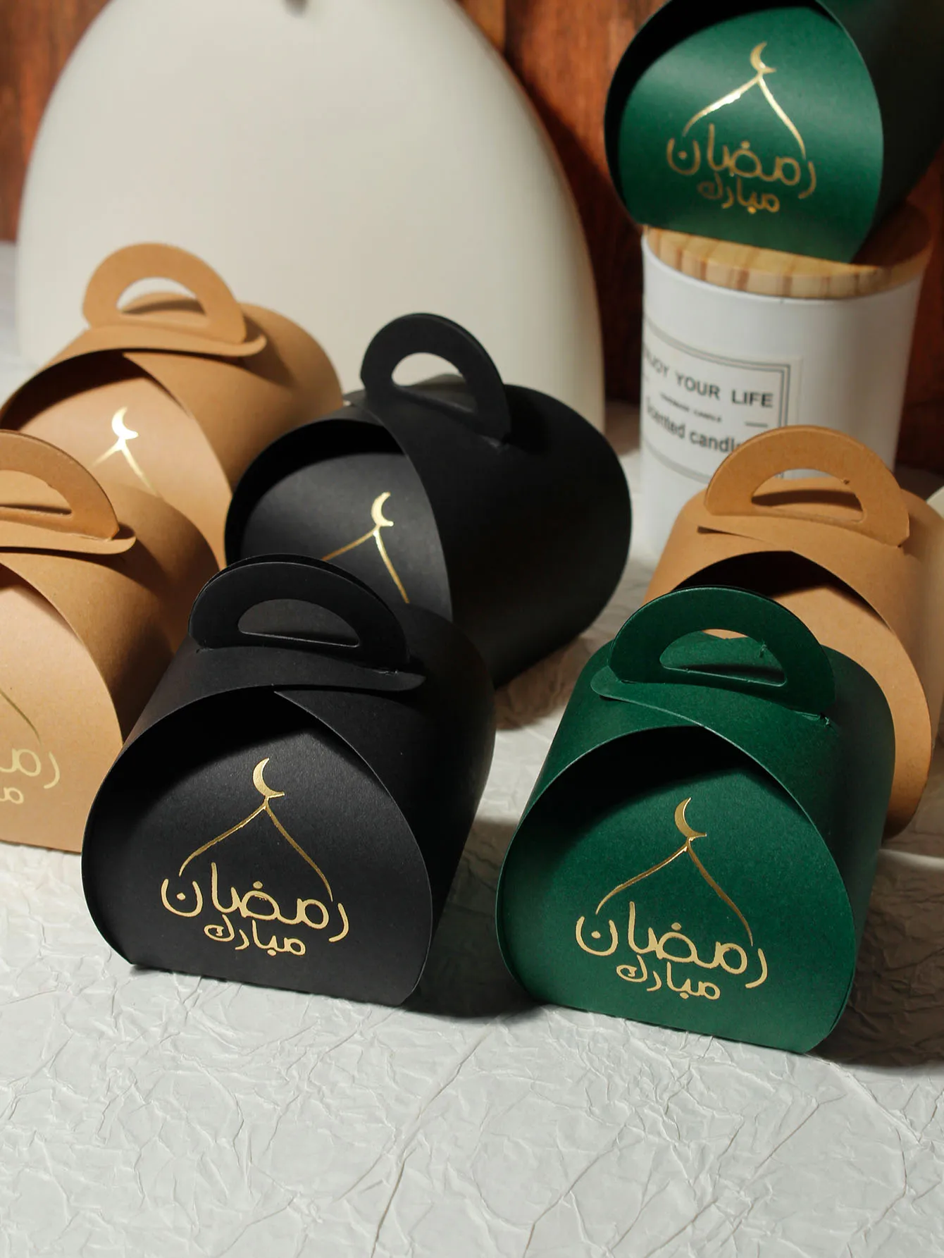 Eid Mubarak Gift Box, Hot Stamped Eid al Fitr Exclusive Logo Happy Festival, Islamic Muslim Packaging Chocolate Candy Box