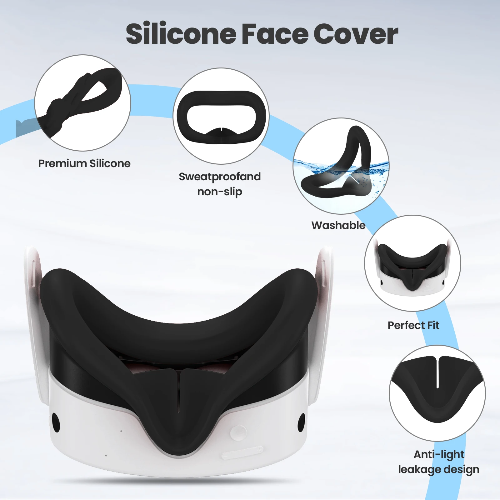 Conjunto de capa de silicone para oculus/meta quest 3s vr fone de ouvido controlador aperto capa protetora lente capa rosto caso máscara de olho acessórios