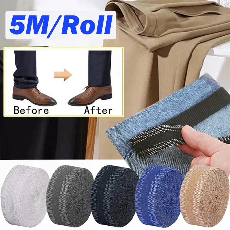 Self-Adhesive Pants Paste Edge To Repair Jean Clothing Jeans Pants By Iron-on Suit Pants Can Shorten Apparel DIY Sewing Fabric