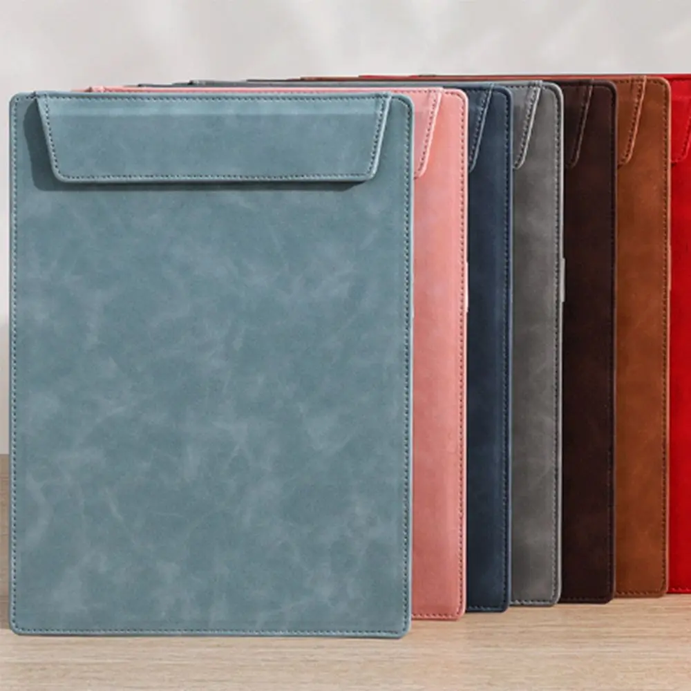 Multifunctional A4 Leather Magnetic Buckle Folder Waterproof PU Leather Document File Large Capacity Thickened Storage File Bag