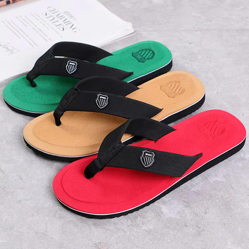 

New Men Flip Flops Beach Sandals Non-slip Casual Flat Shoes Slippers Indoor House Shoes Men Outdoor Slides Pantoufle Homme