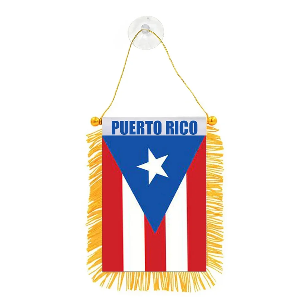 

aerxemrbrae 8*12cm Car Window Decoration puerto rico Hanging pennant Flags puerto rico banner Mini Pennant