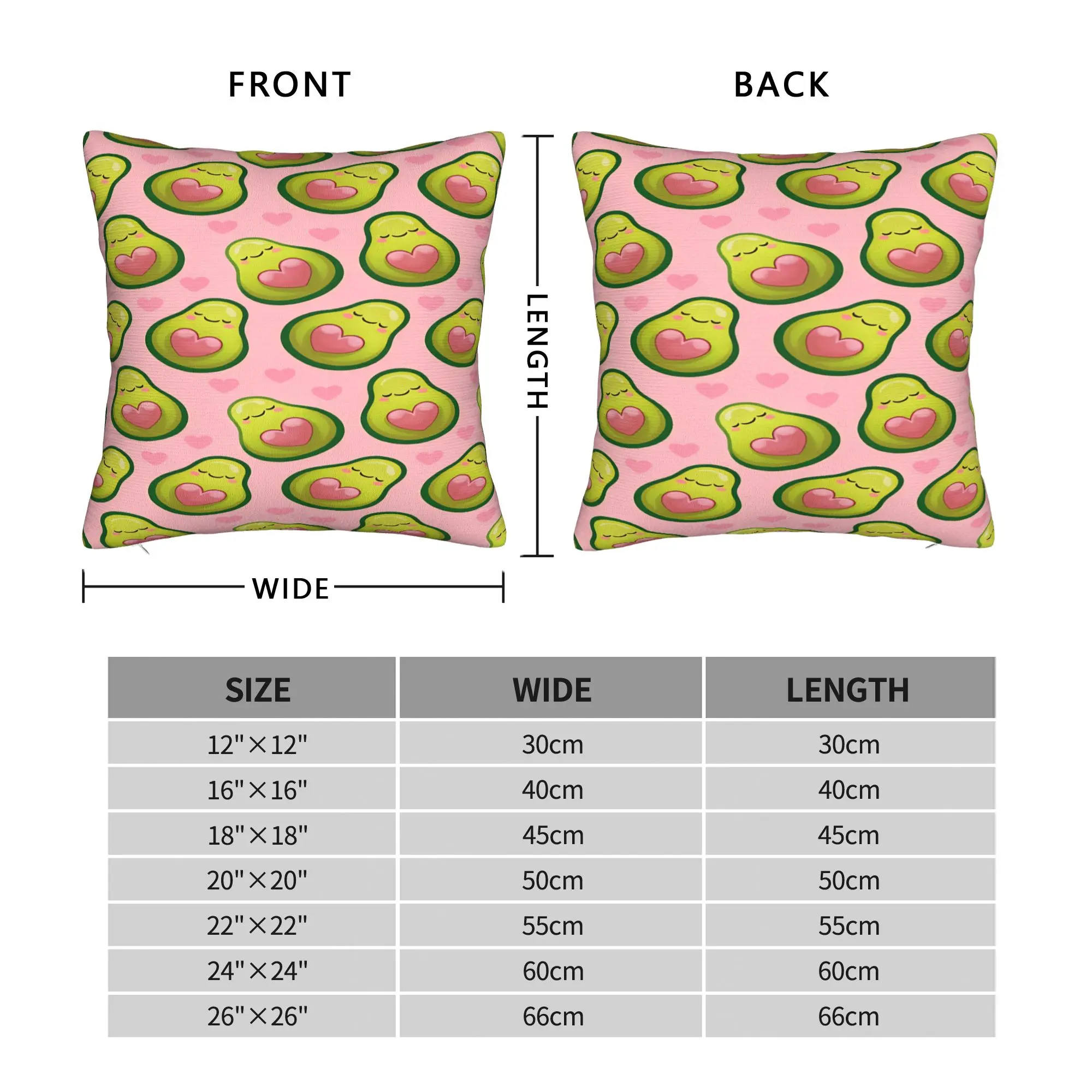 Pillow Cover cute Adorable Avocado  Funny Pillow Case For Chair Sofa Home Decor Pillowcases