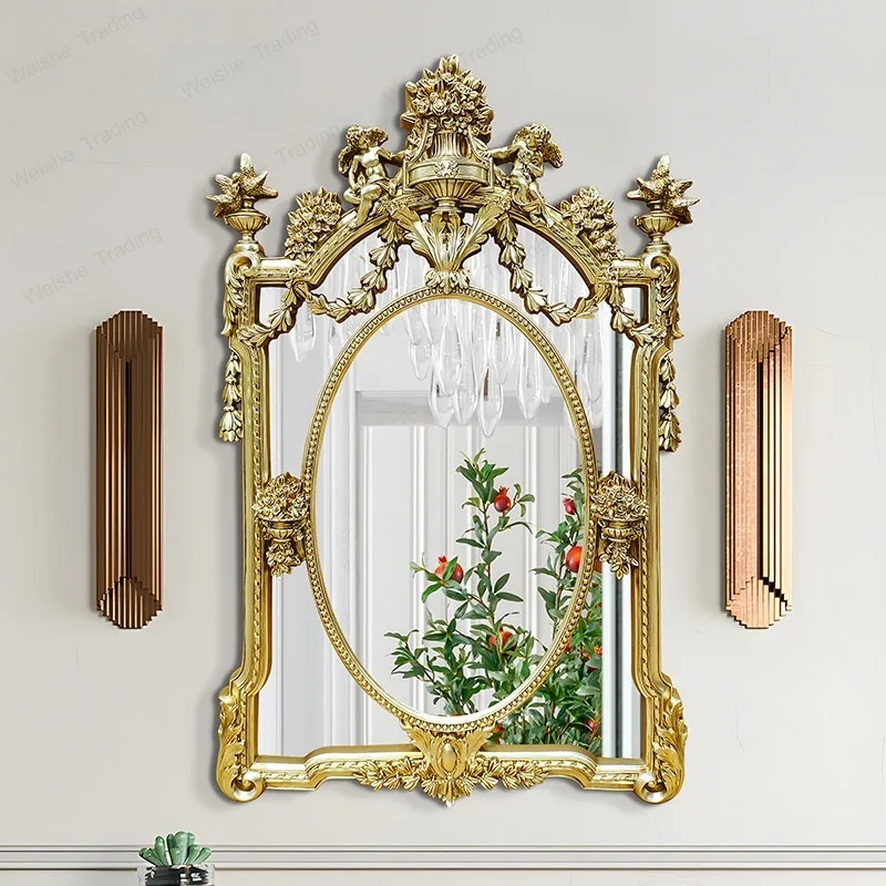 Art special-shaped wall-mounted mirror porch fireplace decorative mirror princess wind photo photography shooting