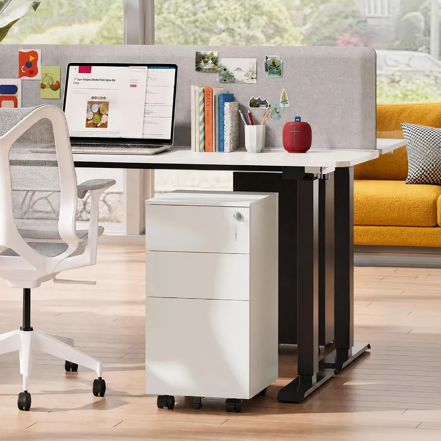 3 Drawer Slim File Cabinet, Fully Assembled Except Wheels