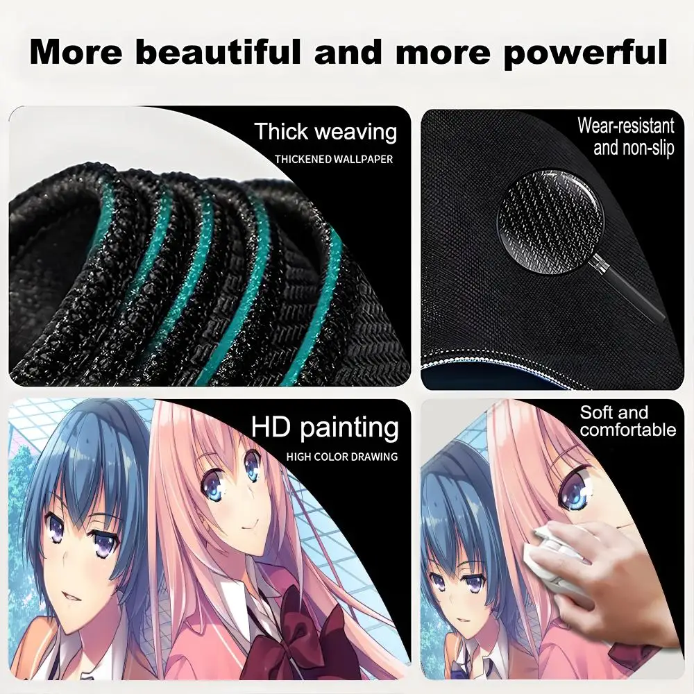 Classroom of the Elite Animation Beautiful patternsOffice Computer Desk Mat Table Big Mouse Pad Laptop Cushion Nonslip Decor