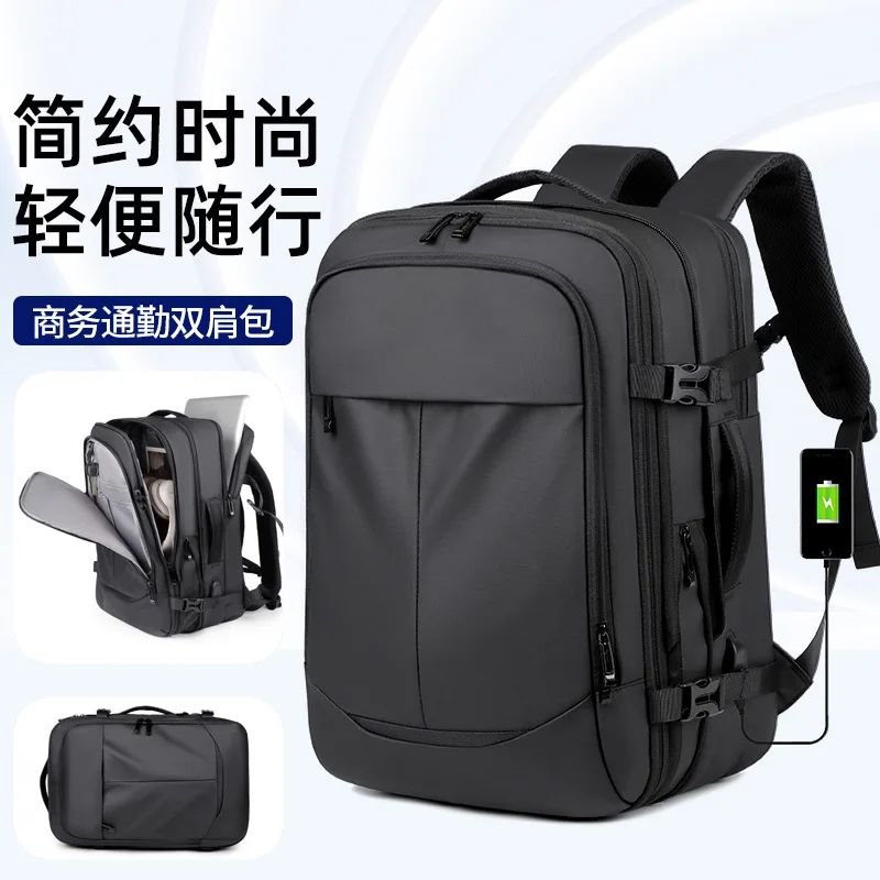 

Expandable backpack premium feel large capacity multifunctional business travel luggage university student commuter laptop b