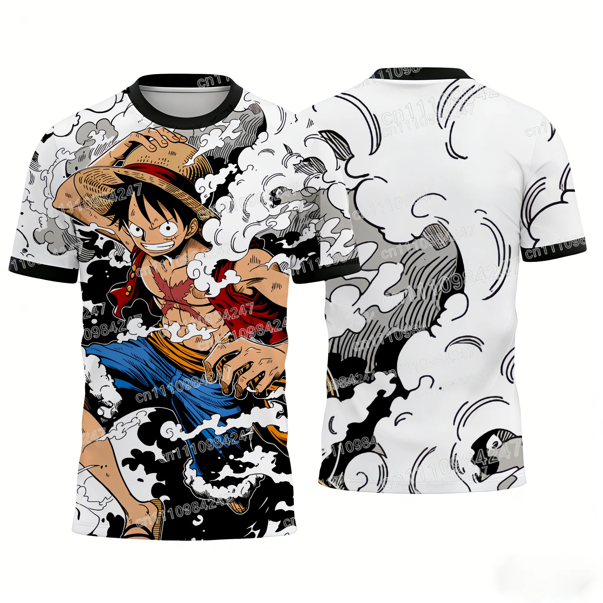 

Новая футболка унисекс с 3D-принтом One Piece Luffy Gear 5, повседневная, с коротким рукавом, летняя модная одежда для мужчин, женщин, детей, для спорта