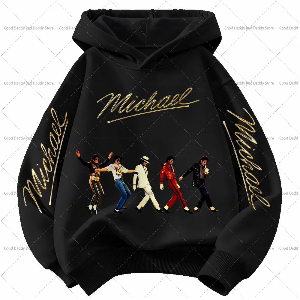 Kinder Langarm-Oberteile Herbstkleidung King of Pop MJ Lässige Hoodies Michael Jackson Mode Kapuzenpullover Geburtstagsgeschenke – Detail 4