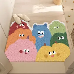 Cartoon Monster Entrance Doormat Anti-slip PVC Floor Mats Easy-clean Entry Porch Hallway Entryway Home Decor Dust Removal Carpet