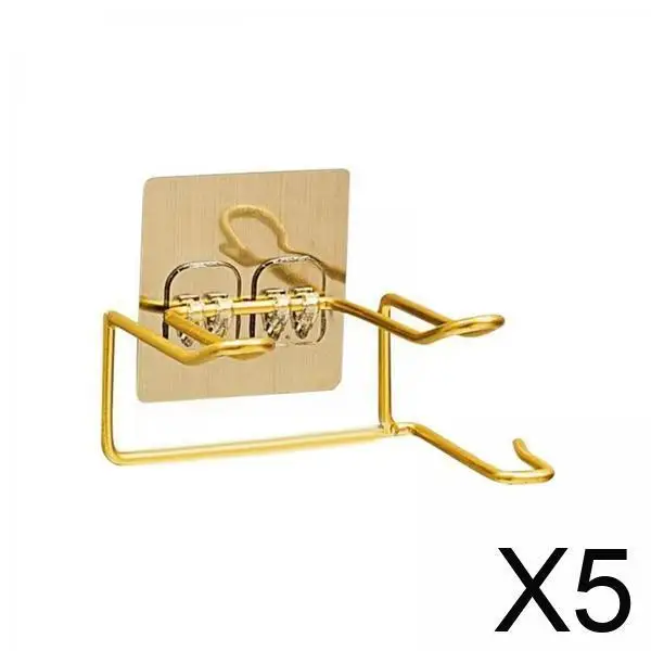 

5 держателей для фена для ванной и спальни, настенная полка для хранения