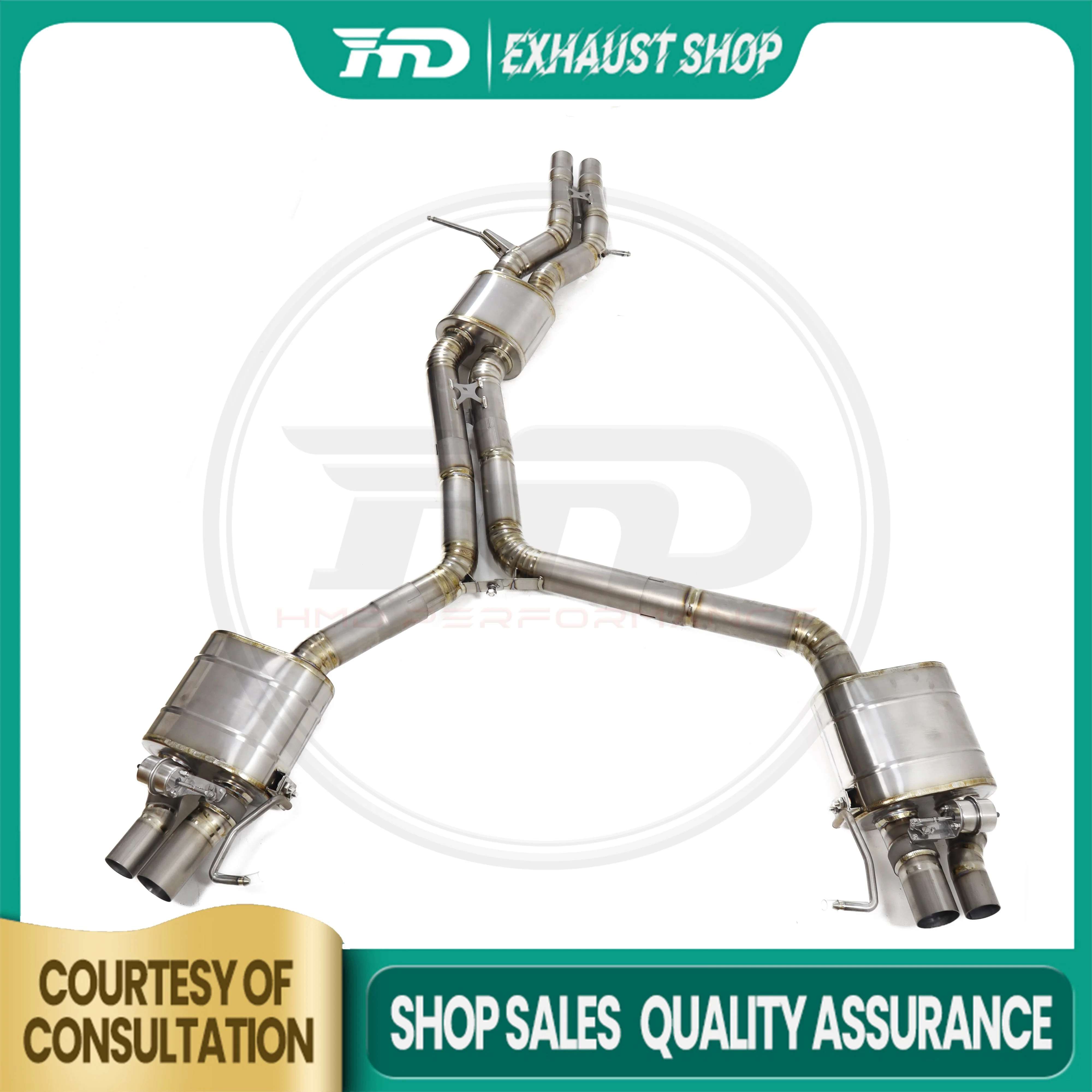 

Customizable Catback For Audi RS5 RS4 B8 4.2l Titanium Alloy Vacuum valve Muffler Exhaust System Non-destructive Installation