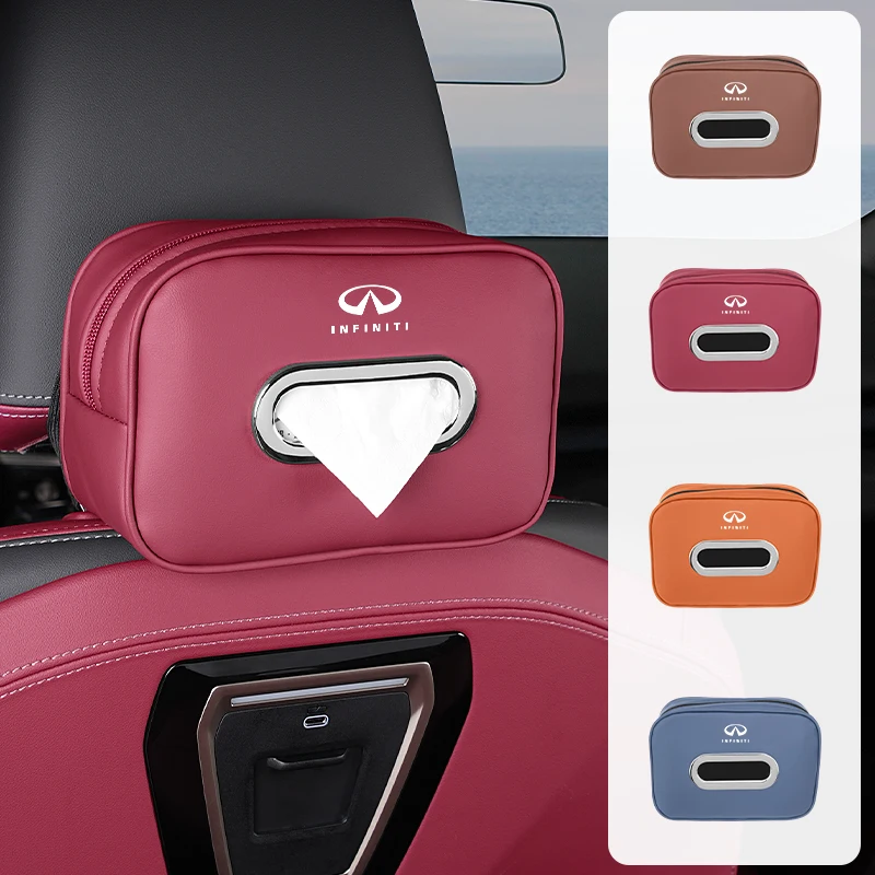 

Car Seatback Tissue Organiser Napkin Storage Bag For Infiniti Q50 FX35 Q30 G37 Q70 QX70 G35 Q60 QX50 QX60 QX80 QX30 JX35 G25 G37
