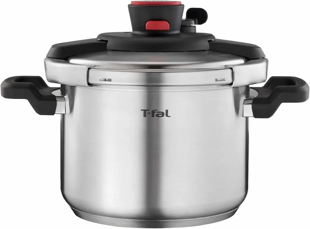 

Скороварка T-fal Clipso из нержавеющей стали, 6,3 кварт, индукционная посуда, кастрюли и сковородки, подходит для посудомоечной машины, серебристая