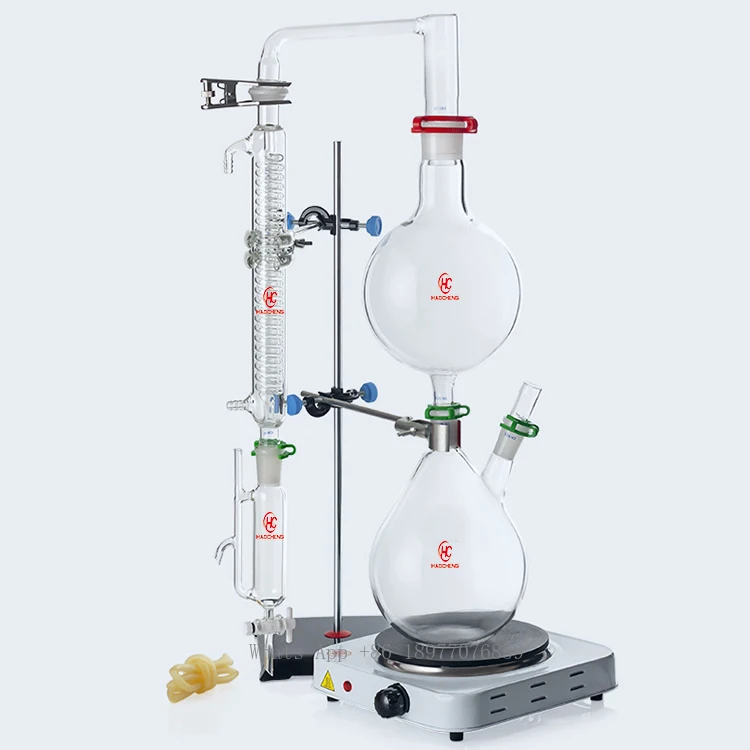 Laboratory Essential Oil Steam Distillation Glass Apparatus Lab Distillation Kit