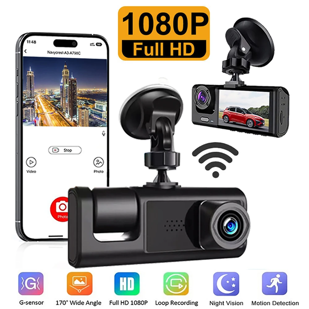 

Dash Cam 1080P Full HD Car Drive Video Recorder WiFi Car DVR Parking Monitor Black Box Auto Dashcam Car Accessories Night Vision
